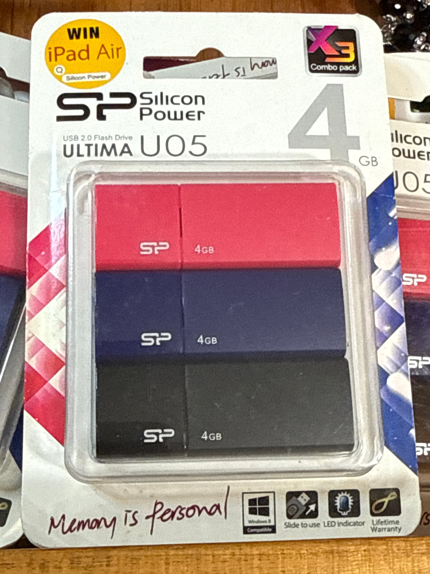 Silicon Power 4GB Flash Drive 3-Pack, NIB