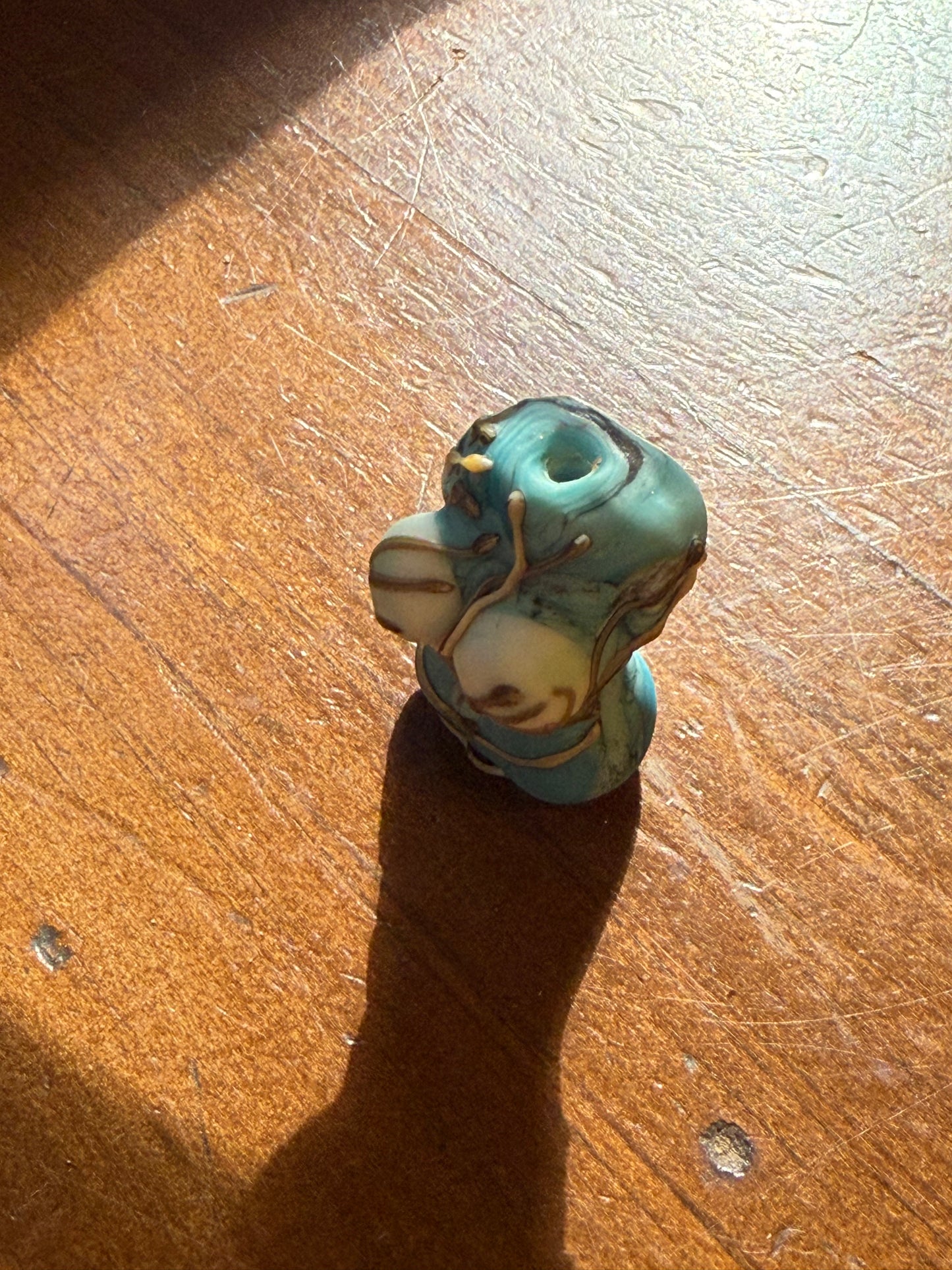 Hand-Carved Turquoise Female Torso Pendant Bead Wire Style Wrapped Tree of Life