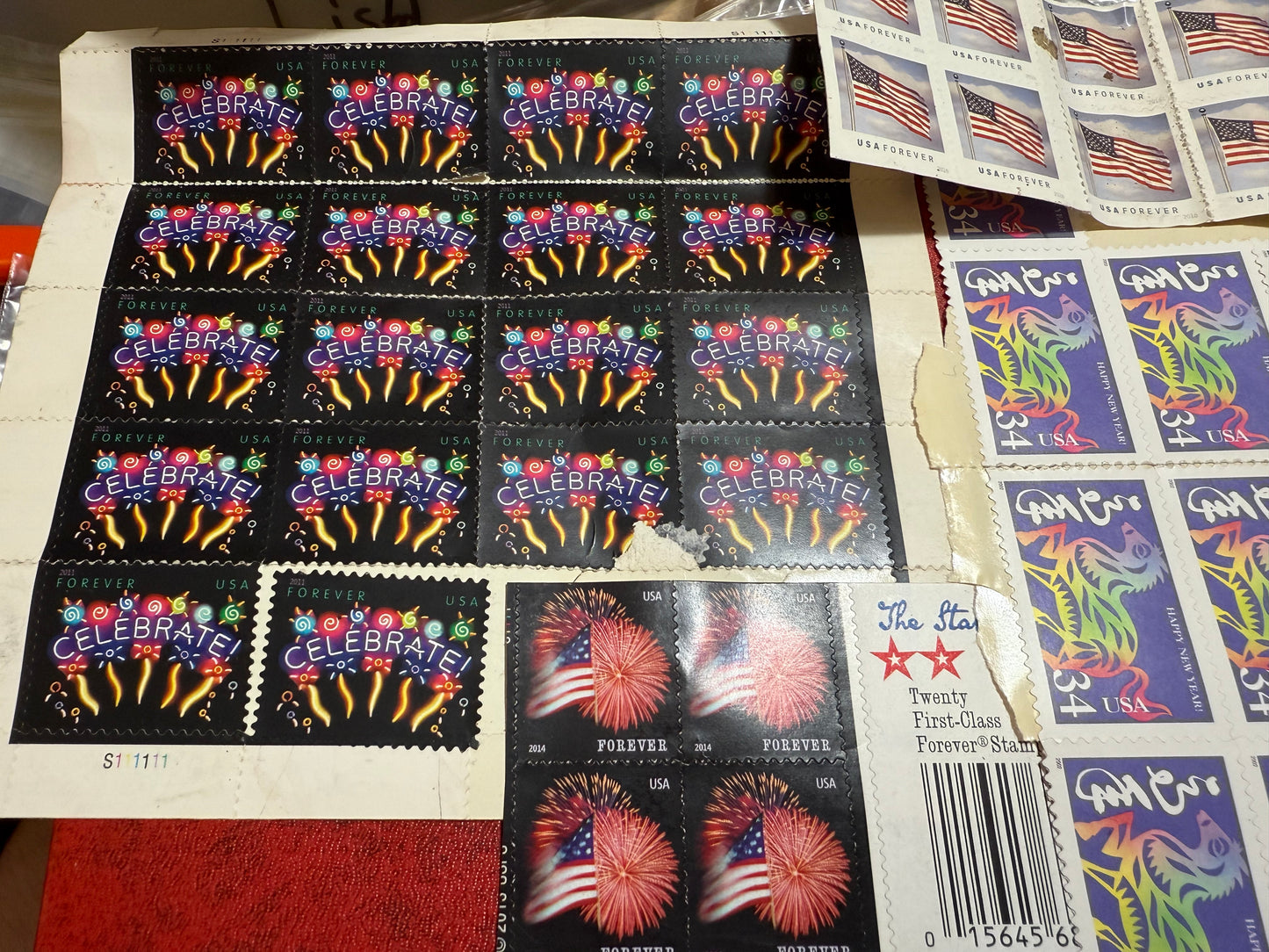 Lot of 56 USA Forever Stamps from 2008-2016