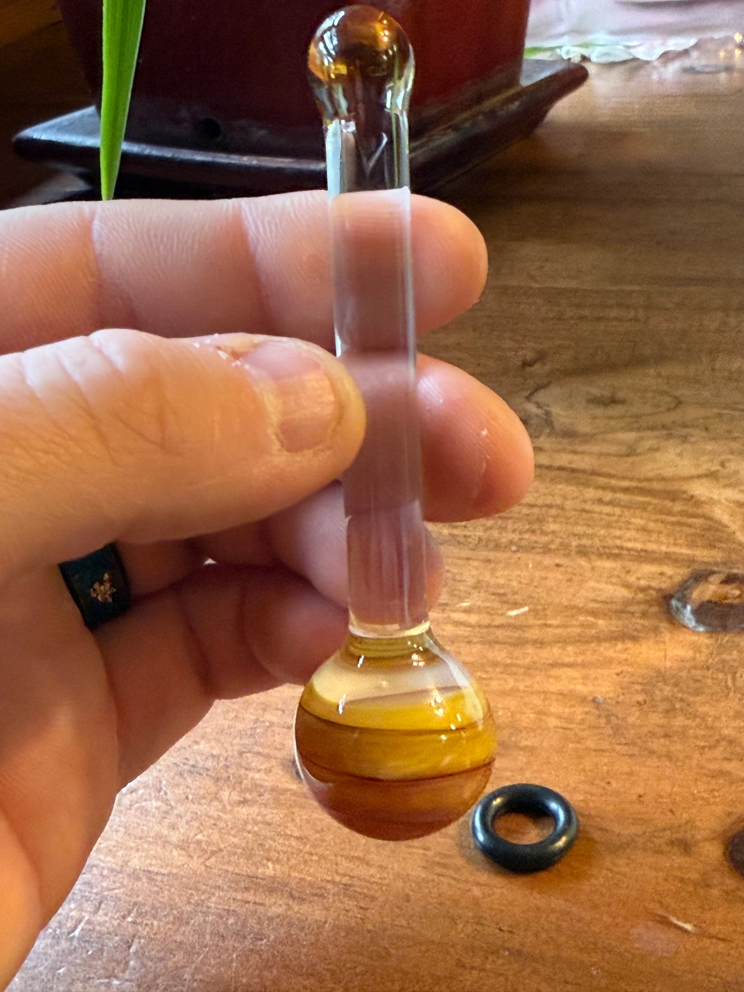 Hand Blown Borosilicate Glass Honey Dipper Stirrer Planet Swirl Marble Top