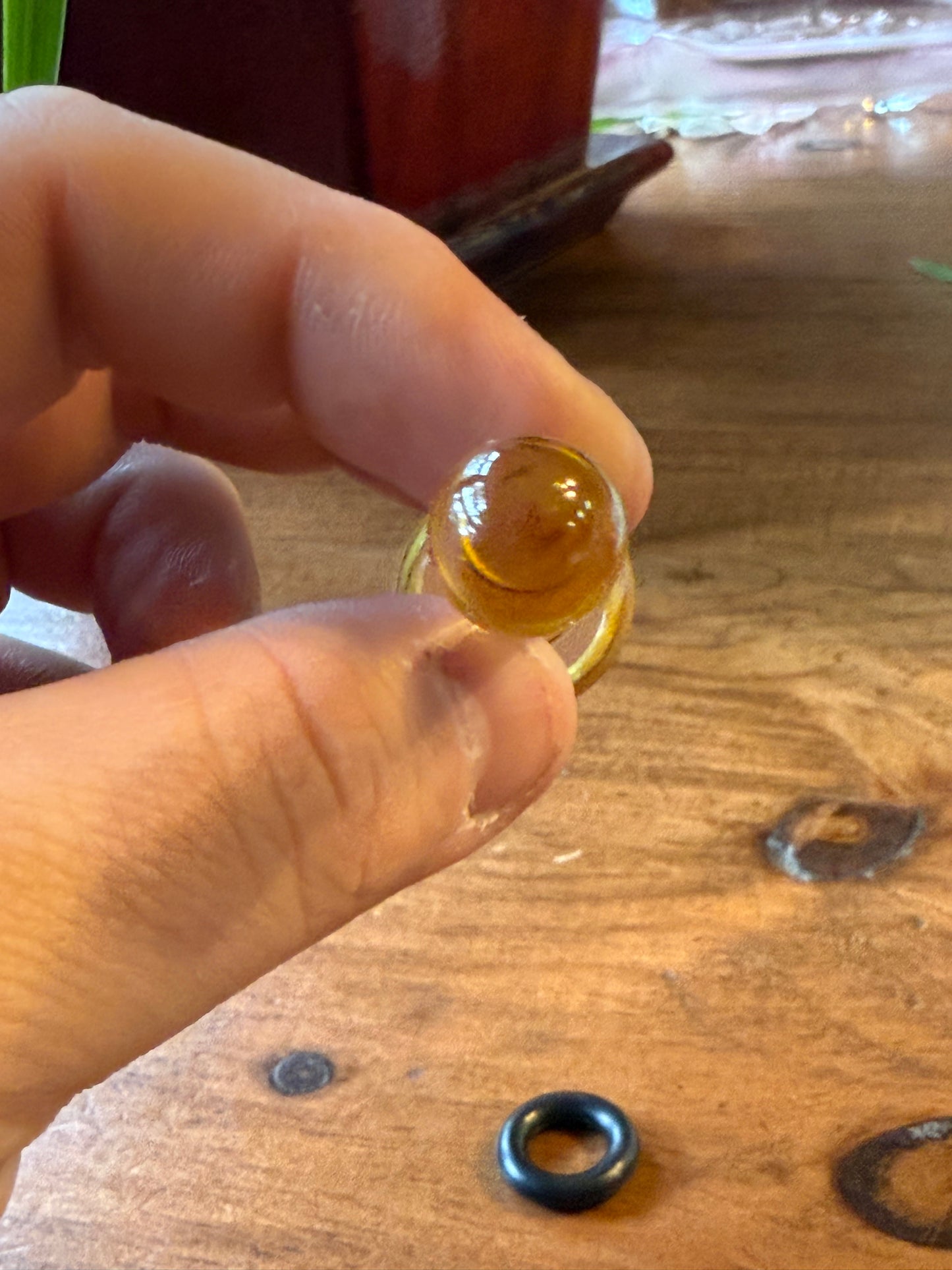 Hand Blown Borosilicate Glass Honey Dipper Stirrer Planet Swirl Marble Top