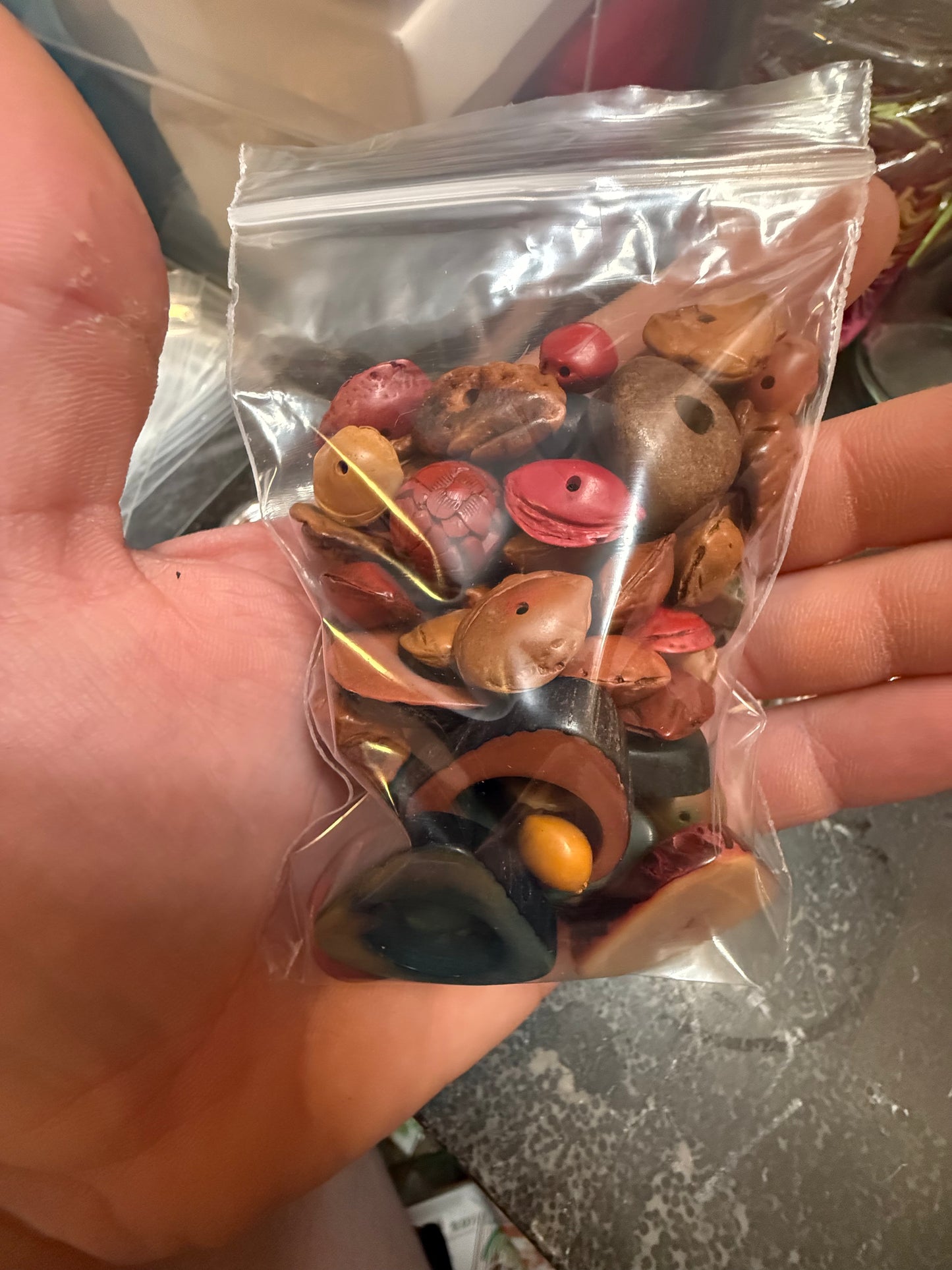 Small bag of vintage jewelry making beads (tray not included)