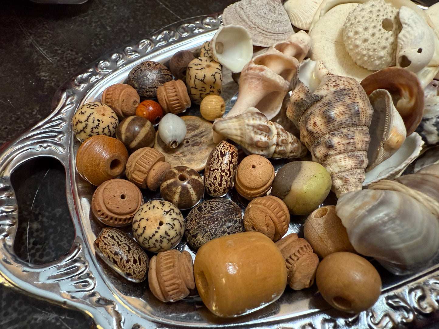 Small bag of vintage jewelry making beads (tray not included)
