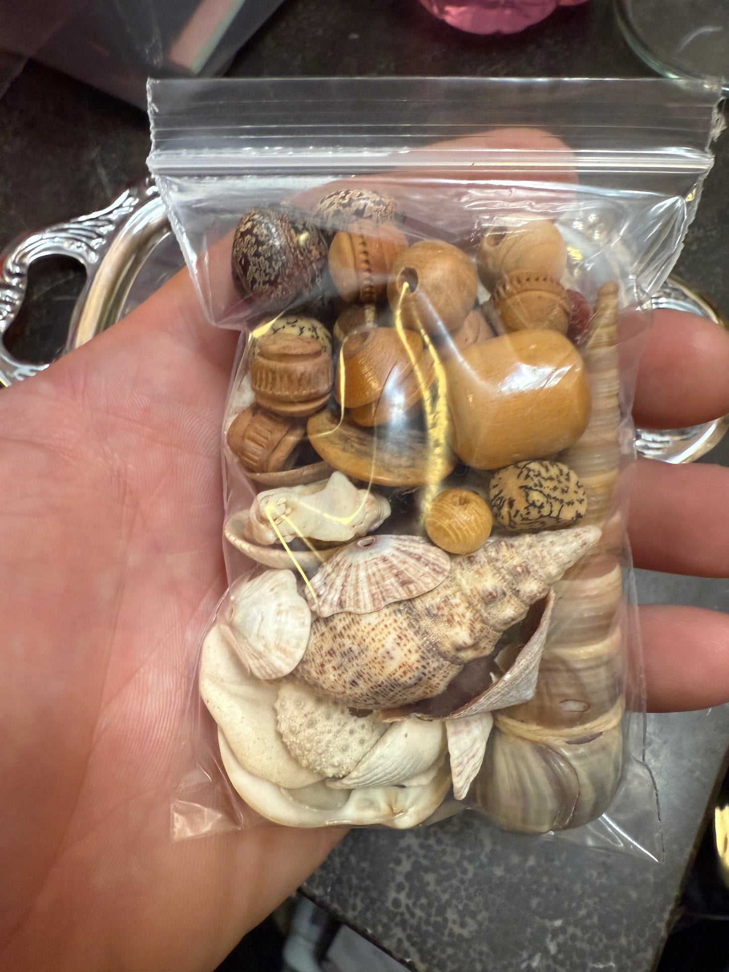 Small bag of vintage jewelry making beads (tray not included)
