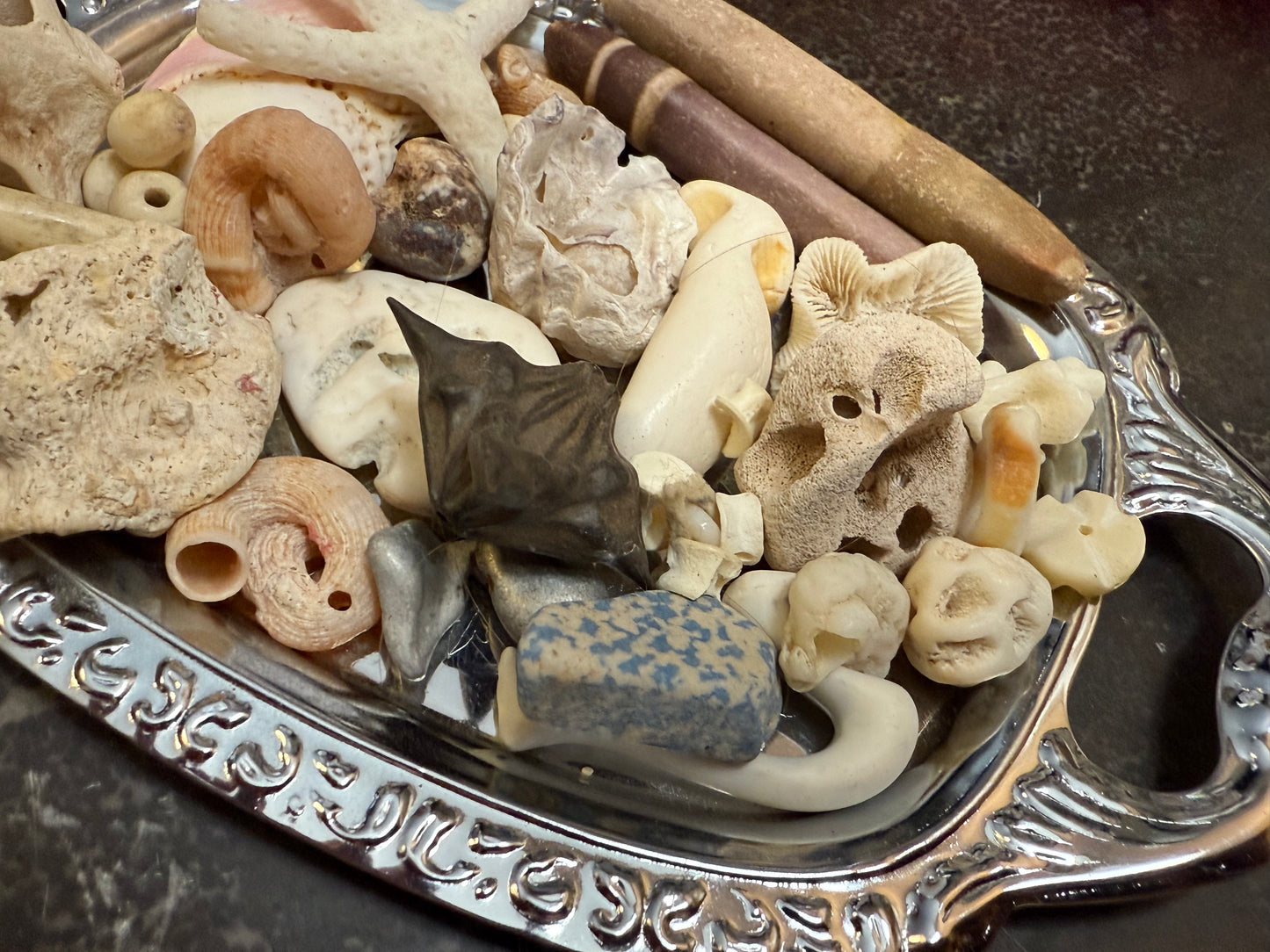 Small bag of vintage jewelry making beads (tray not included)