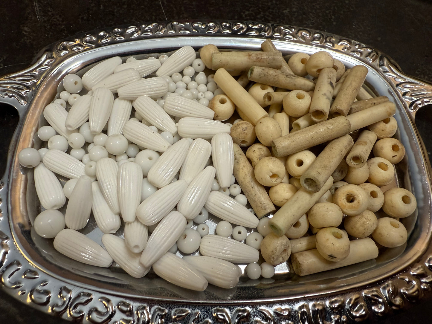 Small bag of vintage jewelry making beads (tray not included)