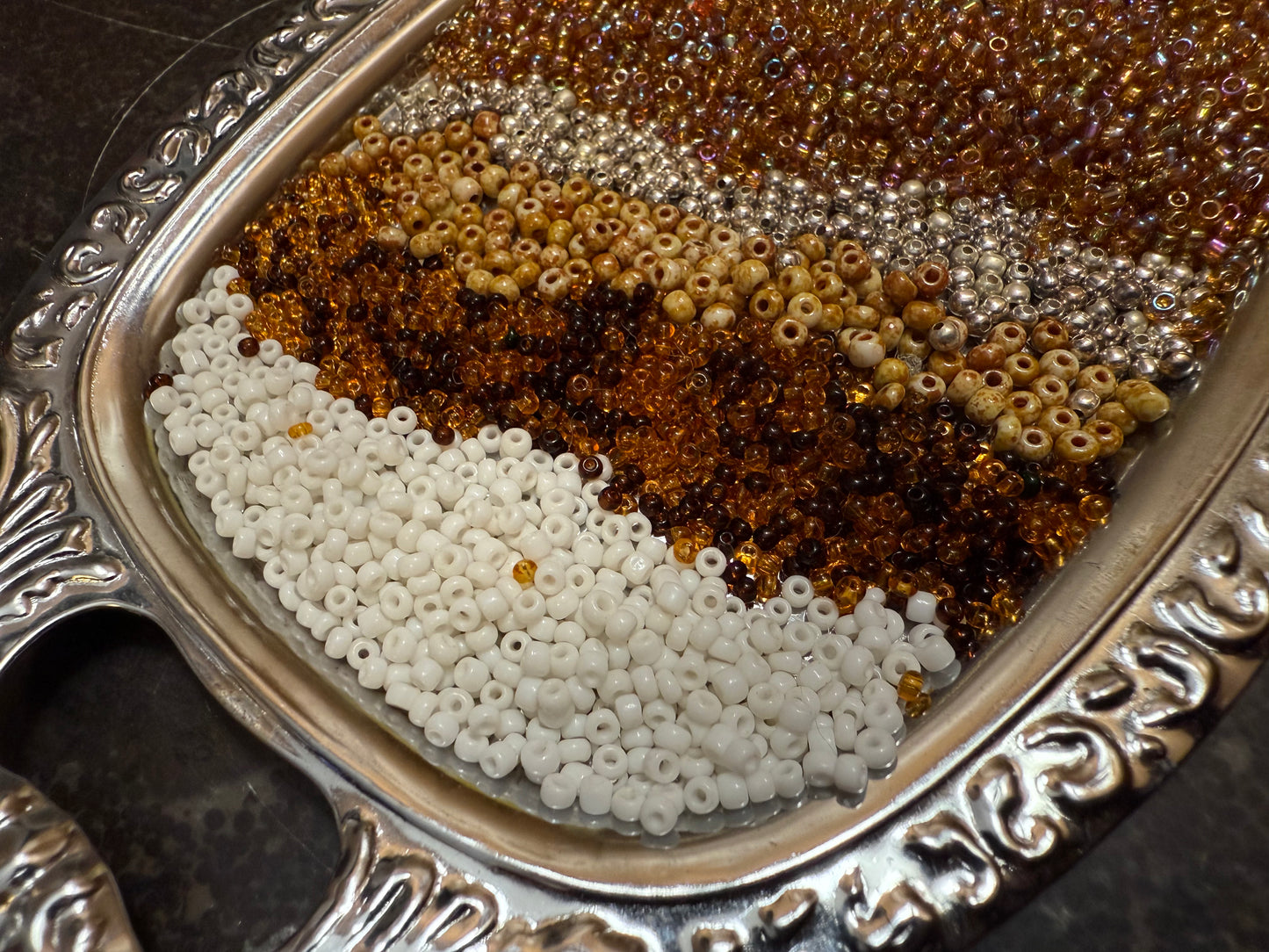 Small bag of tiny vintage jewelry making beads (tray not included)