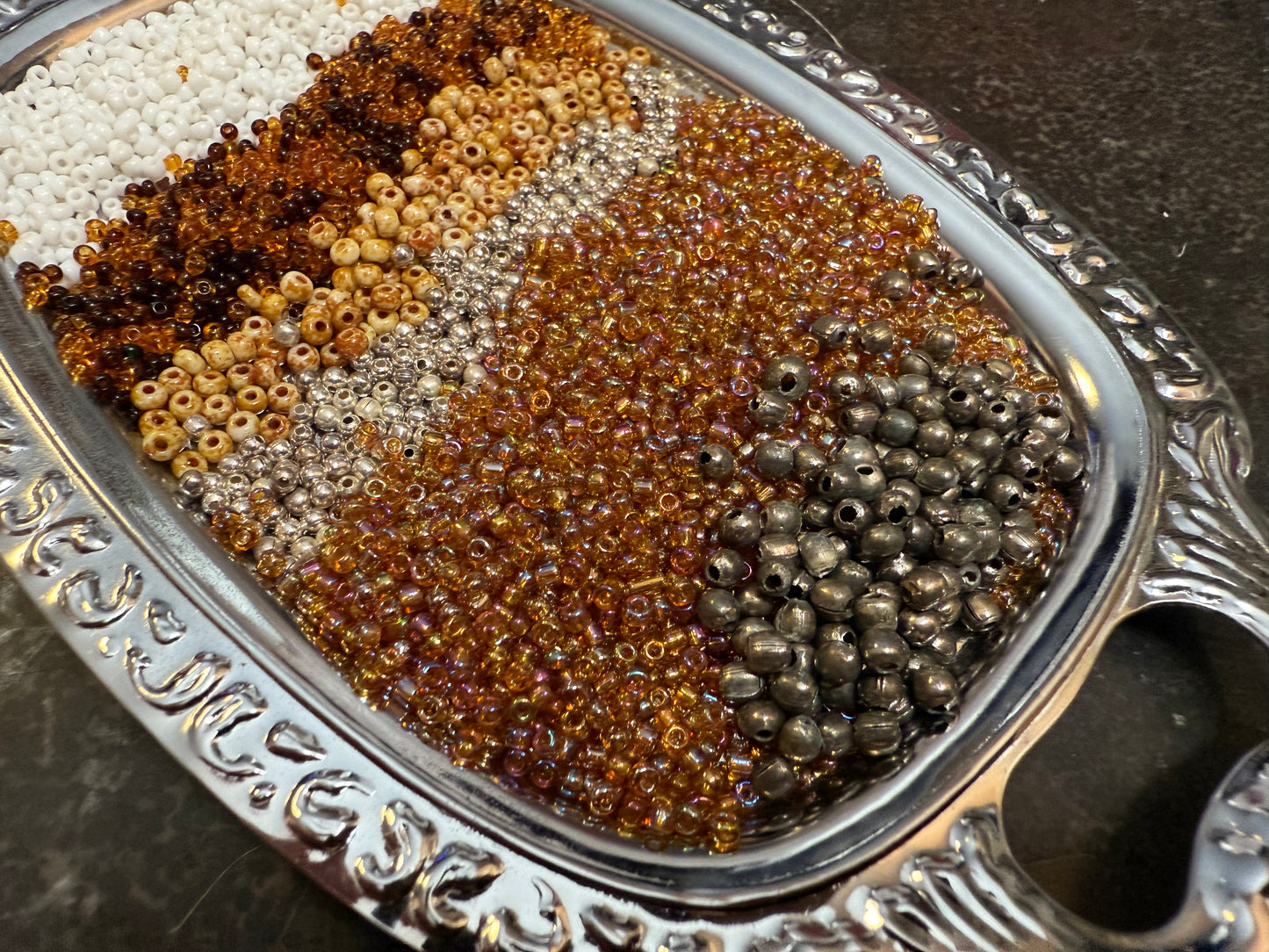 Small bag of tiny vintage jewelry making beads (tray not included)