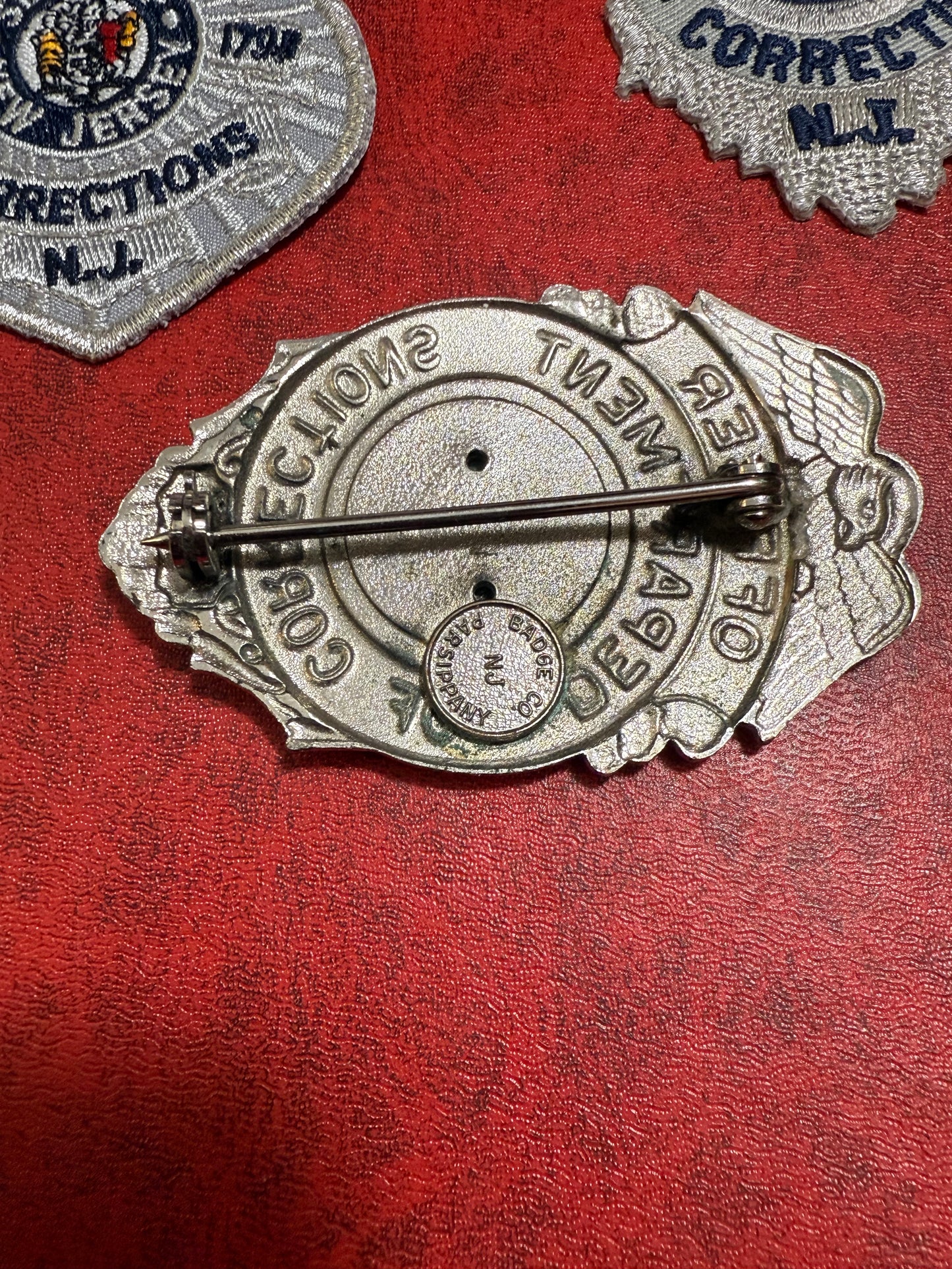 Set of Obsolete NJ DEPT OF CORRECTIONS Badge, Patches & Plaque Emblem