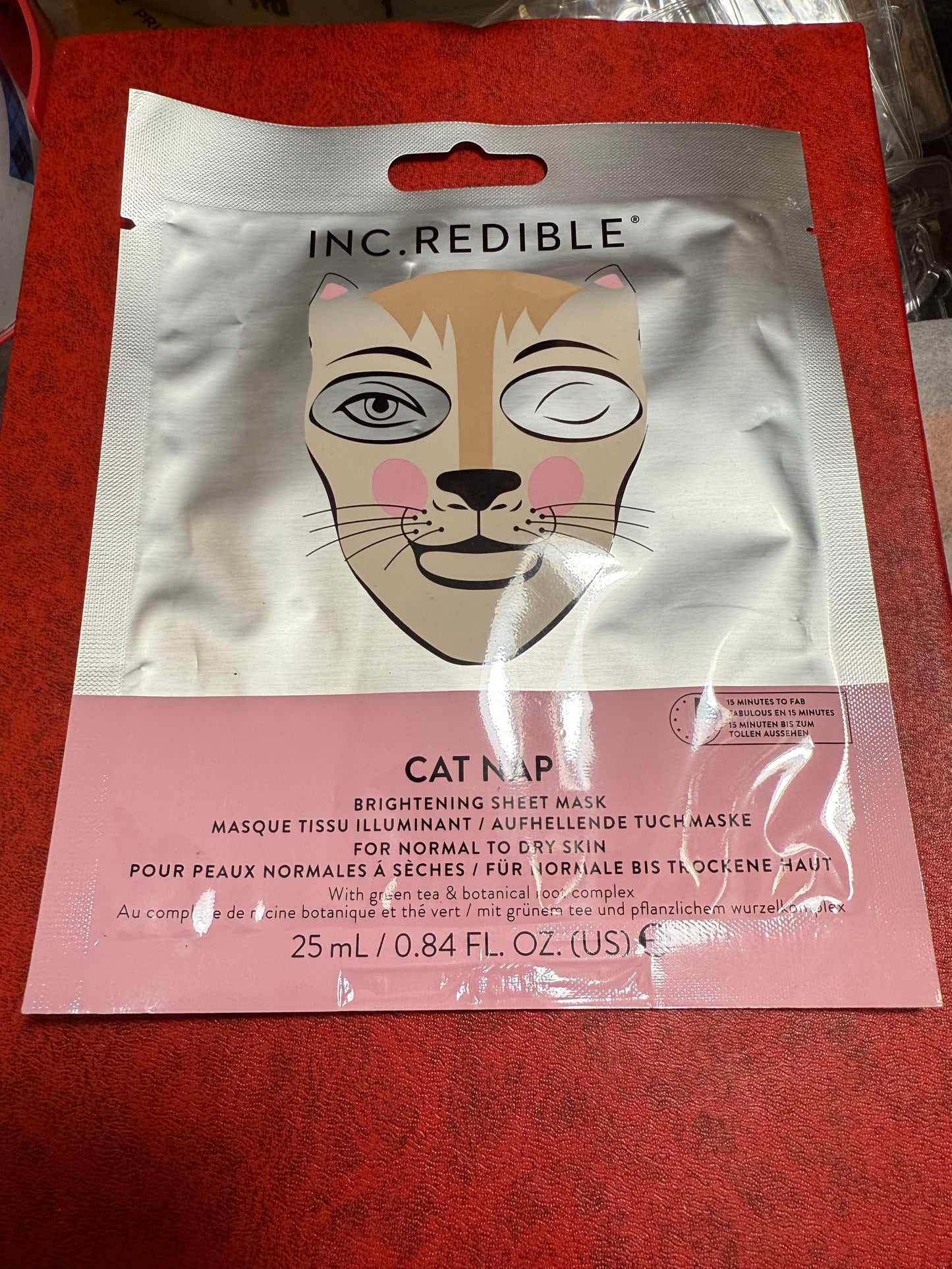 Inc.redible “Cat Nap” Brightening Sheet Mask