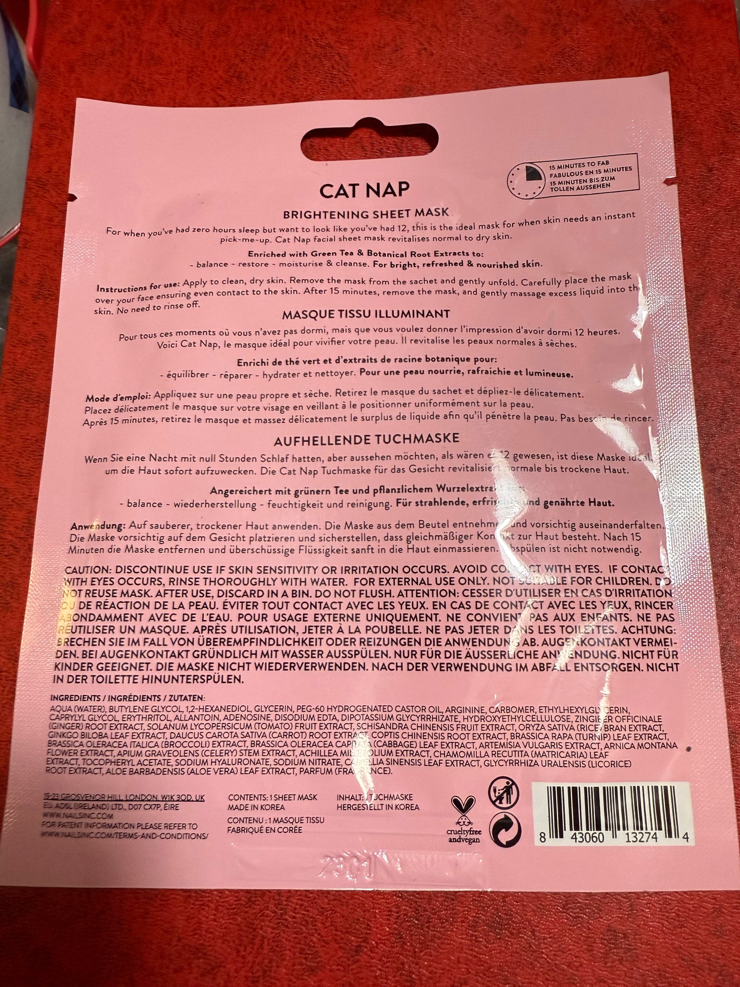 Inc.redible “Cat Nap” Brightening Sheet Mask