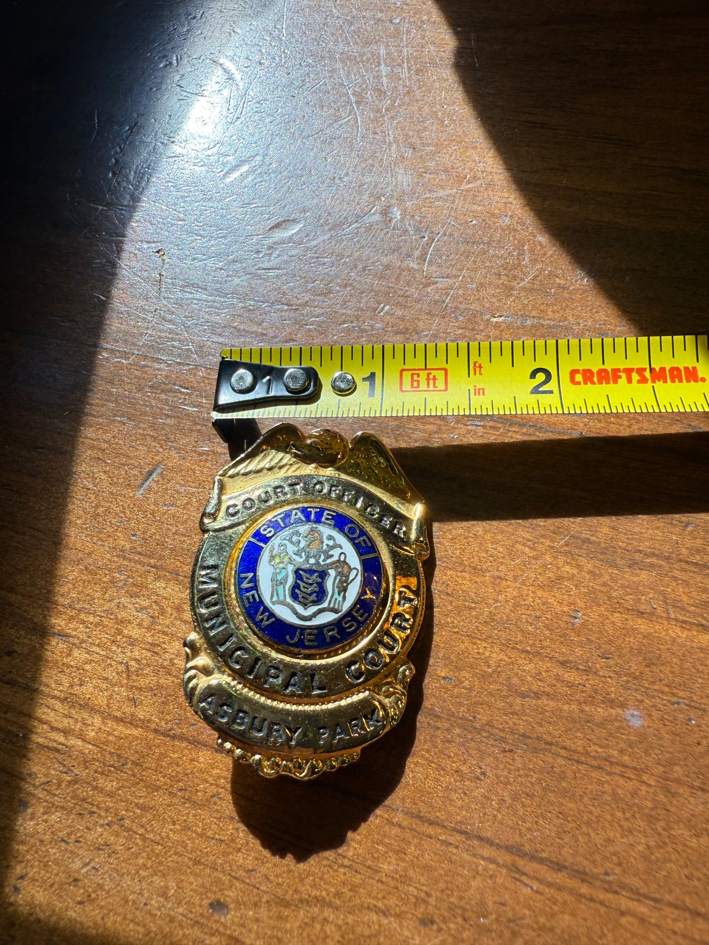 Vintage Asbury Park NJ Municipal Court Officer Badge