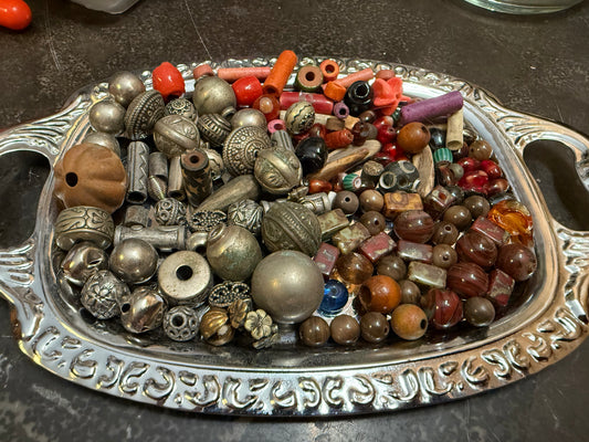 Small bag of vintage jewelry making beads (tray not included)