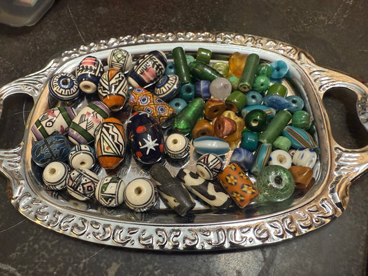 Small bag of vintage jewelry making beads (tray not included)