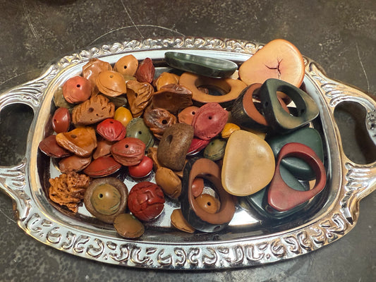 Small bag of vintage jewelry making beads (tray not included)
