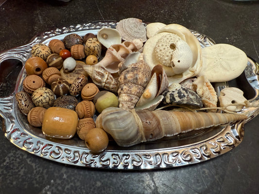 Small bag of vintage jewelry making beads (tray not included)