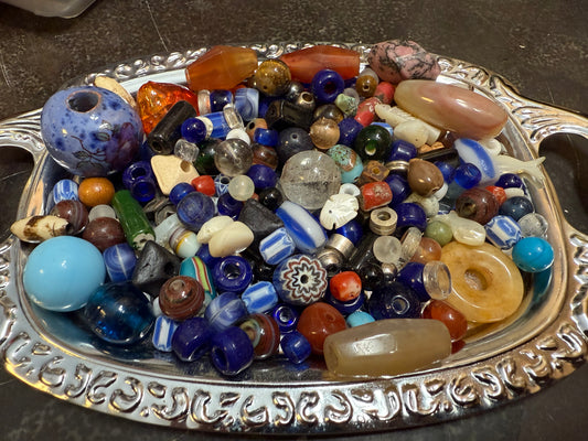 Small bag of vintage jewelry making beads (tray not included)