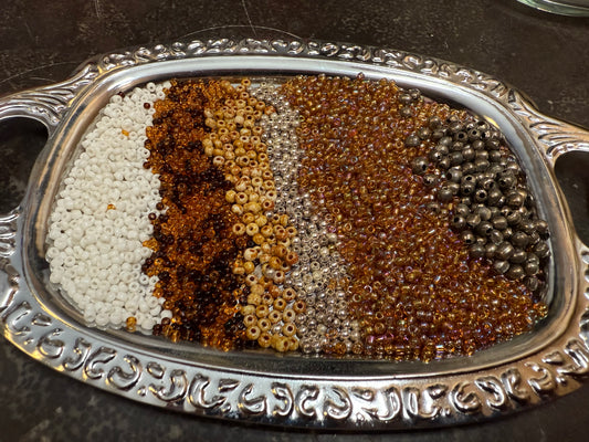Small bag of tiny vintage jewelry making beads (tray not included)