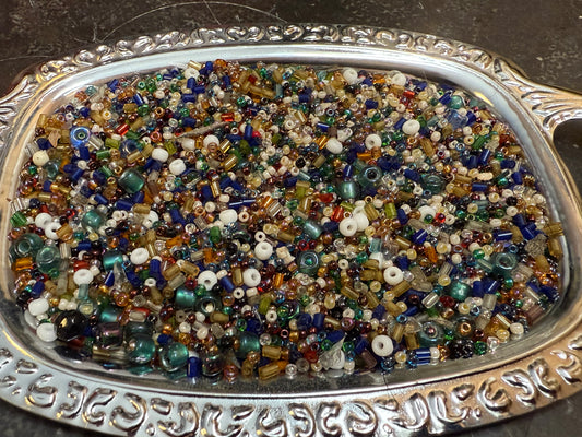 Small bag of tiny vintage jewelry making beads (tray not included)
