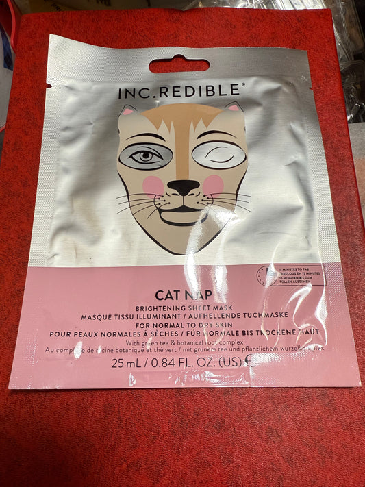 Inc.redible “Cat Nap” Brightening Sheet Mask