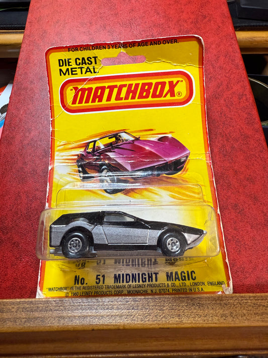 Vintage 1980 Matchbox Die Cast Metal No. 52 Midnight Magic (sealed new)
