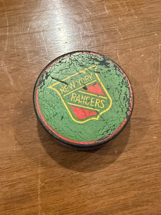 Vintage New York Rangers used NHL Hockey Puck